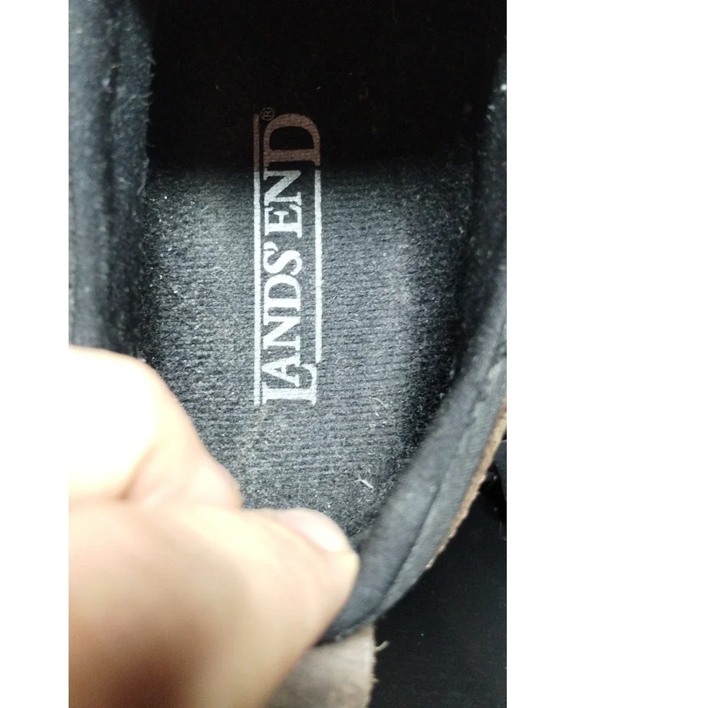 Lands End Mens 81/2D All Weather Waterproof Slip On Duck Shoes Brown Black